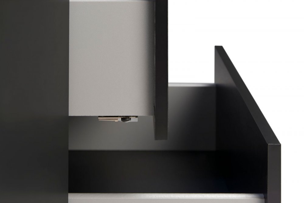 Buffet design DETROIT bois mélaminé Béton/Noir mat